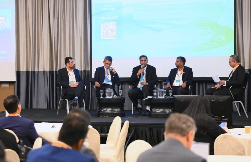 Photograph of a panel discussion in progress at the 10th Clean Marine Fuel Forum 2026, seen from the audience.
