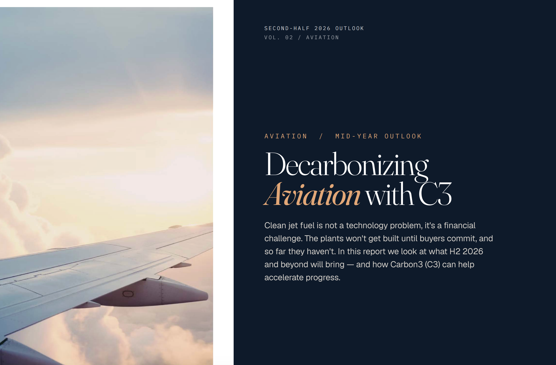 Descarbonizando la Aviación con C3 — Perspectivas 2026